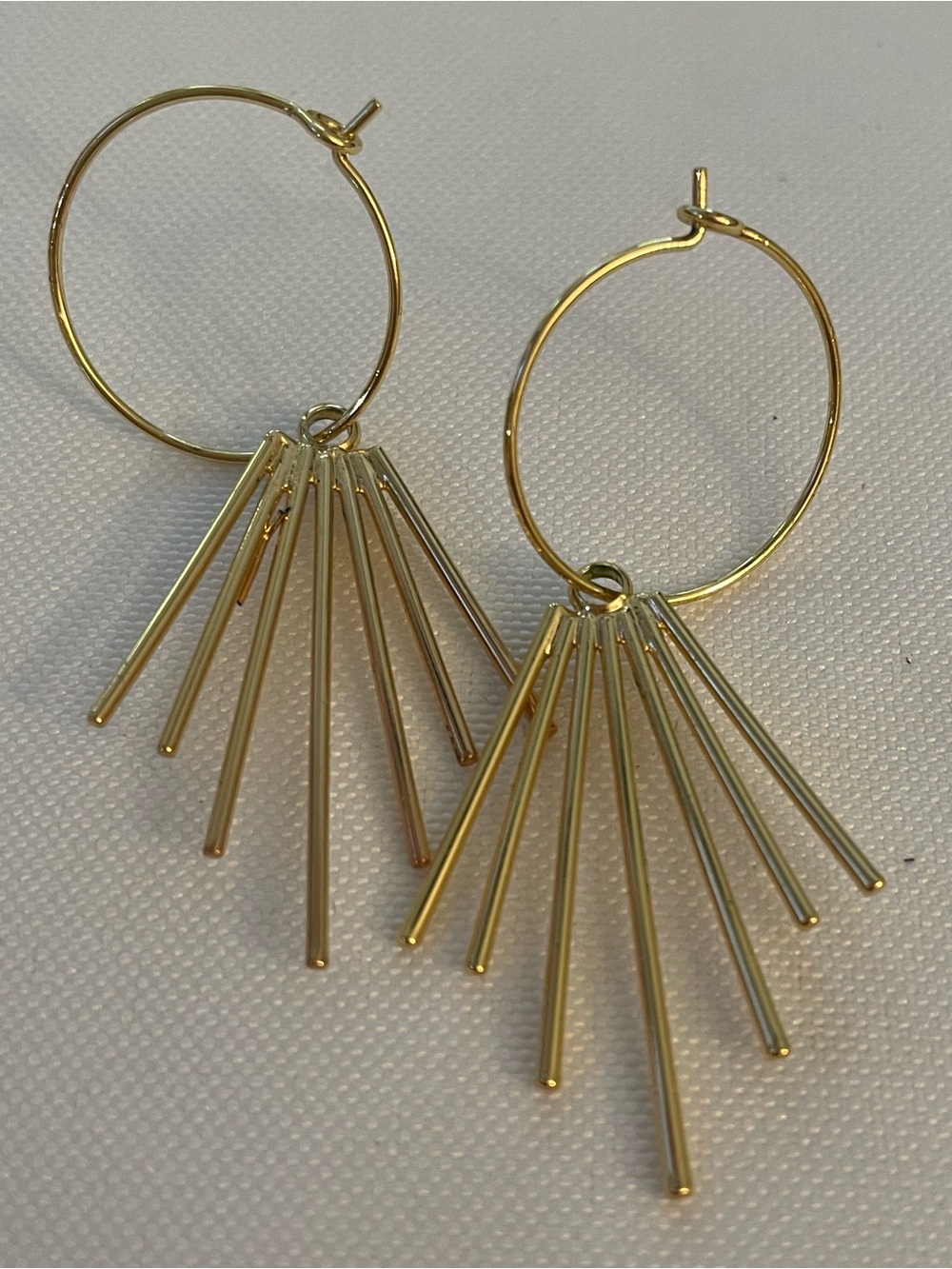 🔥 Gold-Tone Hoop Fringe Dangle Statement Earrings